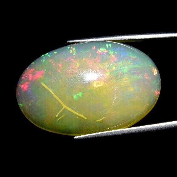 17.67ct 25.7x16.7mm Oval Cabochon Natural Play-of-Color Crystal Opal Gemstone