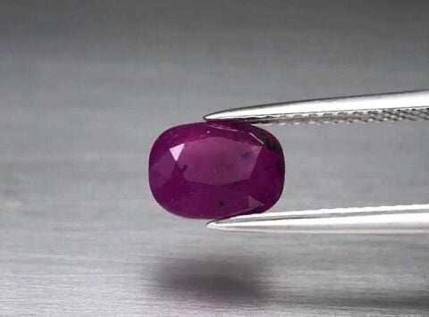2.04ct 7.7x5.8mm Cushion Purplish Red Ruby Unheated Guinea