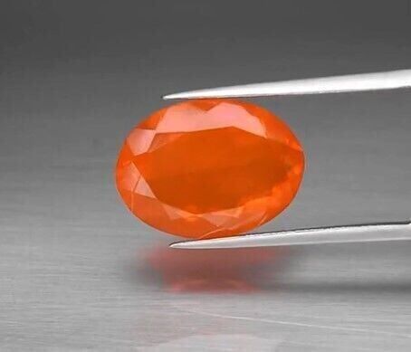 3.83ct 14.7x10.7mm Oval Natural Orange Fire Opal, Mexico