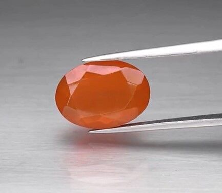 2.59ct 12.7x9.2mm Oval Natural Orange Fire Opal, Mexico