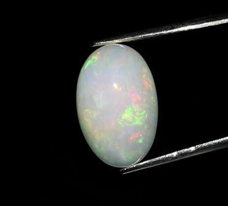 5.18ct 15.2x10mm Oval Cabochon Natural Play-of-Color Crystal Opal, Ethiopia