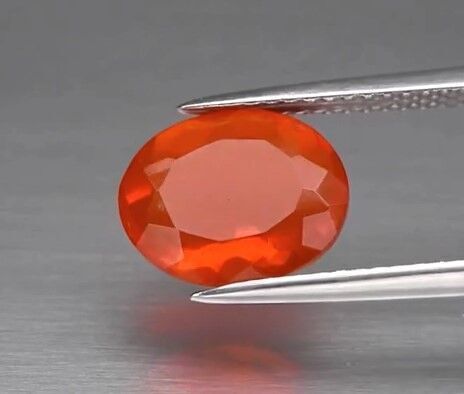 1.43ct 10x8mm VS Oval Natural Orange Fire Opal, Mexico