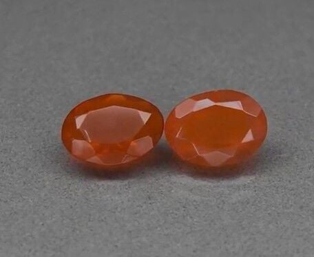 2.12ct t.w Pair 2pcs  Oval Natural Orange Fire Opal, Mexico
