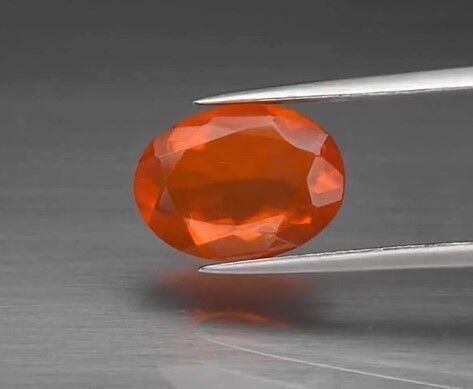 1.93ct 11.2x8.2mm VS Oval Natural Orange Fire Opal, Mexico