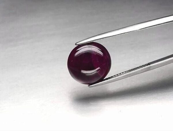 10.95ct Semi-Round Cabochon Purplish Red Ruby Tanzania *Heated