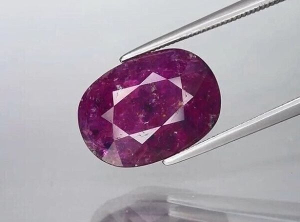 9.79ct 14.3x10.2mm Oval Purplish Red Ruby Unheated Tanzania