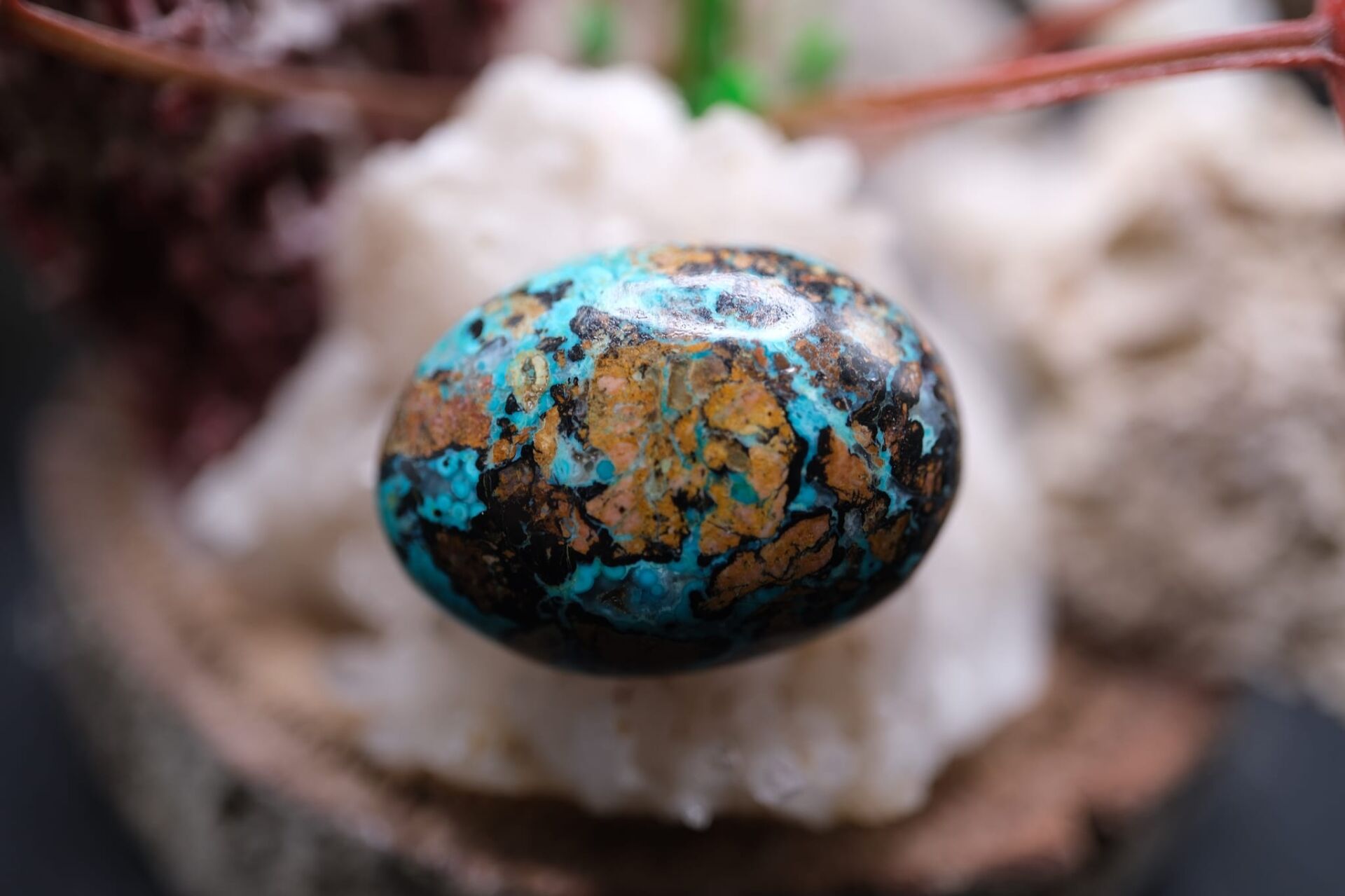 24.20ct 24x17.7mm Oval Natural Malachite&Chrysacolla