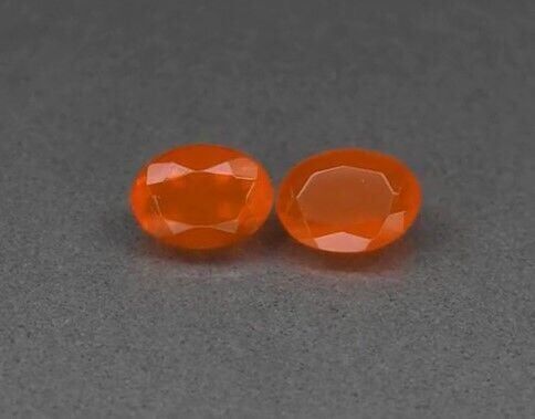 1.49ct t.w Pair 2pcs Oval Natural Orange Fire Opal, Mexico