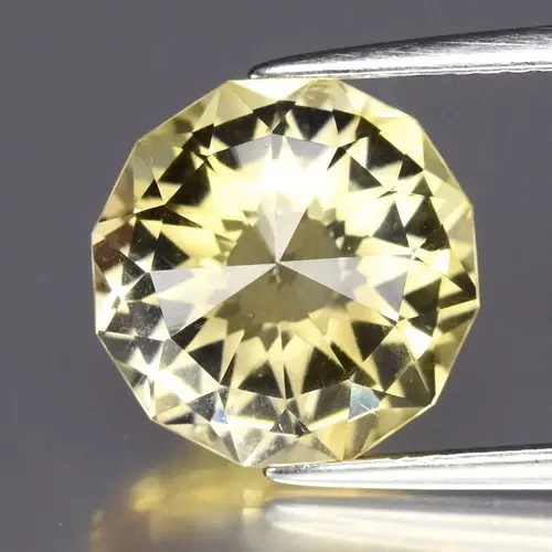 5.02ct 11.2x11mm VS Custom-Cut Natural Light Yellow Citrine - Brazil Gemstone