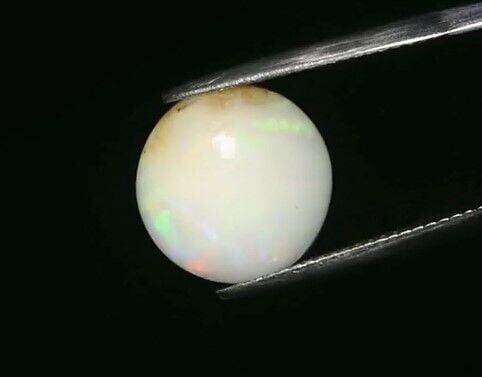 3.42ct 12.7mm Round Cabochon Natural Play-of-Color Crystal Opal, Ethiopia