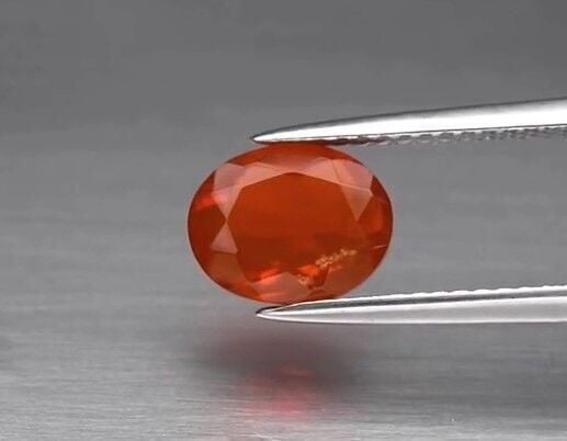 1.00ct 8.2x6.5mm Oval Natural Orange Fire Opal, Mexico