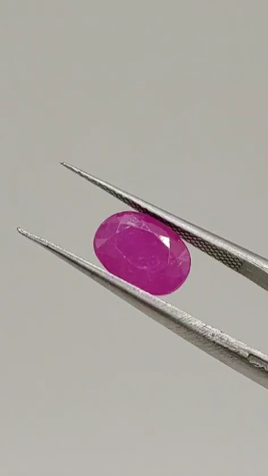3.28ct 9.5x7mm Oval Natural Pinkish Red Unheated Ruby,Tanzania