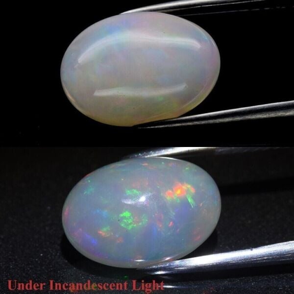 2.38ct 12x8.5mm Oval Cab Natural Play-of-Color Crystal Opal Gemstone, Ethiopia
