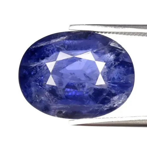 7.19ct 15x11.5mm Oval Natural Bluish Violet Iolite - Tanzania Gemstone