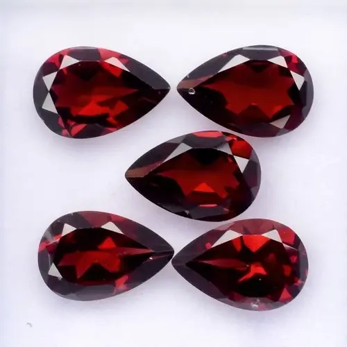 7.75ct 5pcs Lot  t.w 9x6mm VVS IF Pear Natural Reddish Orange Garnet Gems