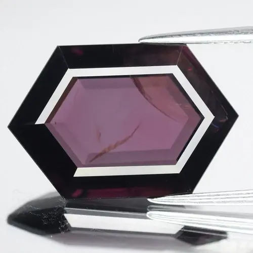 10.09ct 19x12.5mm Hexagon Natural Deep Plum Purple Spinel - Big Size, Burma
