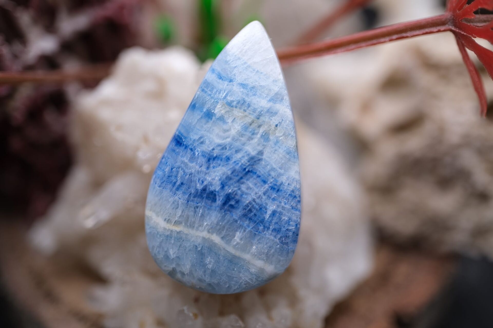 19.55ct 28.4x16.3mm Pear Natural Blue  Rhodokrosite