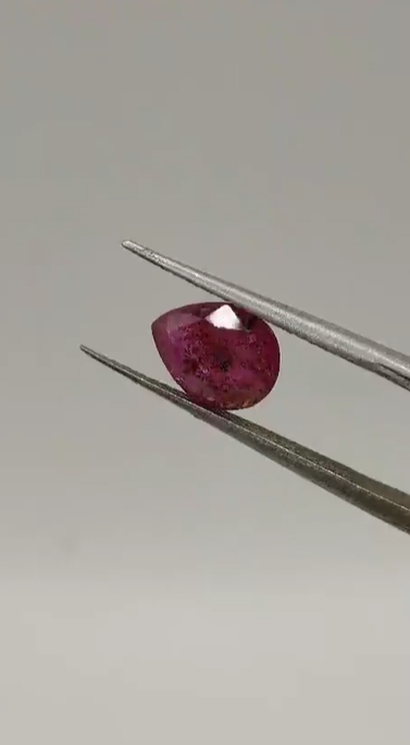 2.00ct 8.7x6.8mm Pear Natural Unheated Ruby
