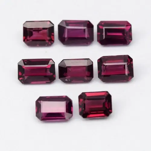 6.25ct t.w 8pcs Lot  VS-VVS Octagon Natural Pink Purple Rhodolite Garnet