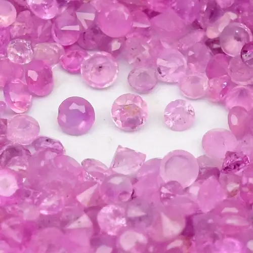7.12ct  599pcs Lot  Round Brilliant Natural Pink Sapphire - Heated