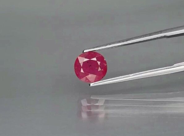 1.73ct 7.5x7mm Cushion Purplish Red Ruby Unheated Tanzania