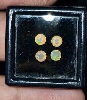 0.70ct 4.15mm 4Pcs Round Faceted Natural Ethiopian Opal
