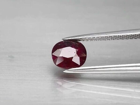 1.59ct 6.8x6mm Cushion Deep Purplish Red Ruby Madagascar *Heated
