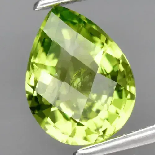 1.72ct 9x7mm Pear Natural Untreated Green Peridot Gemstone, Pakistan