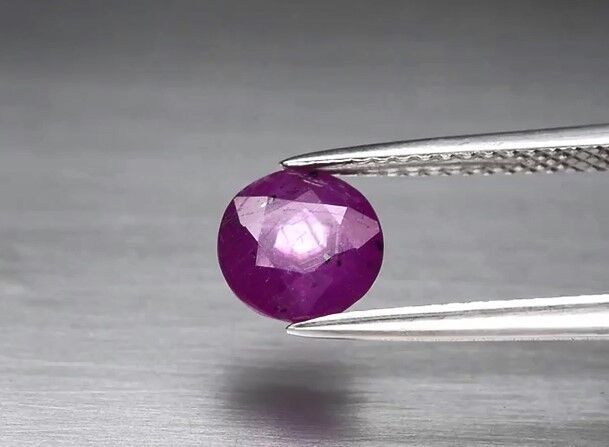 1.50ct 6.5mm Round Purplish Red Ruby Unheated Guinea