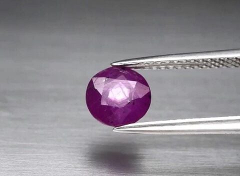 1.50ct 6.5mm Round Purplish Red Ruby Unheated Guinea