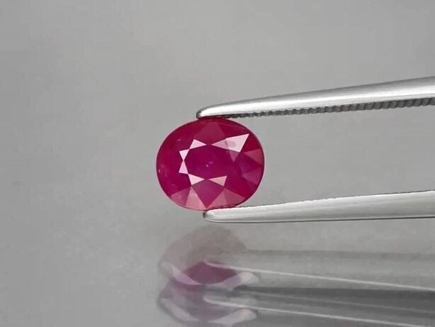 1.44ct 6.8x5.8mm Oval Red Ruby Madagascar *Heated
