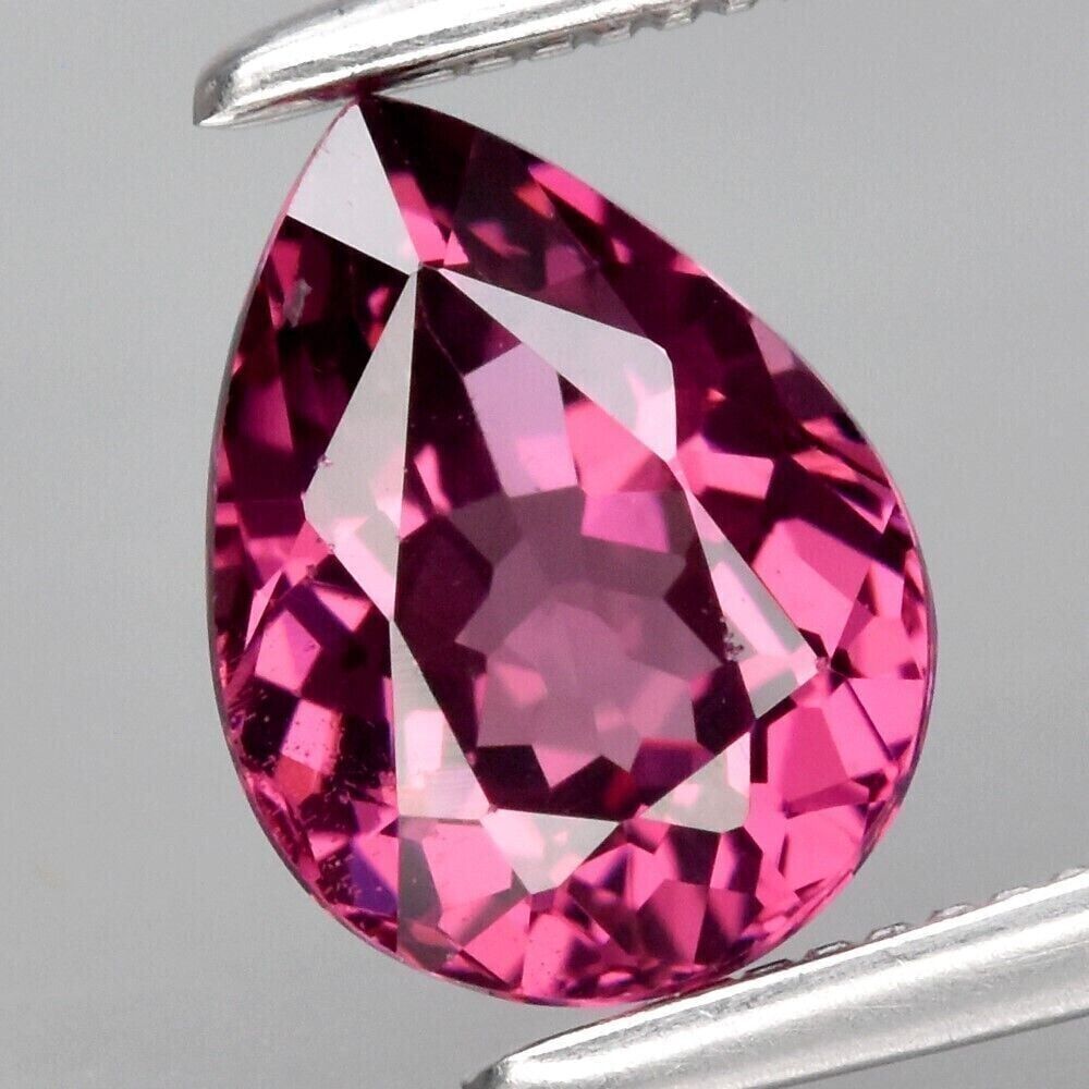 1.28ct VS 7.5x5.7mm Pear Natural Purplish Pink Rhodolite Garnet Gemstone, Mozambique