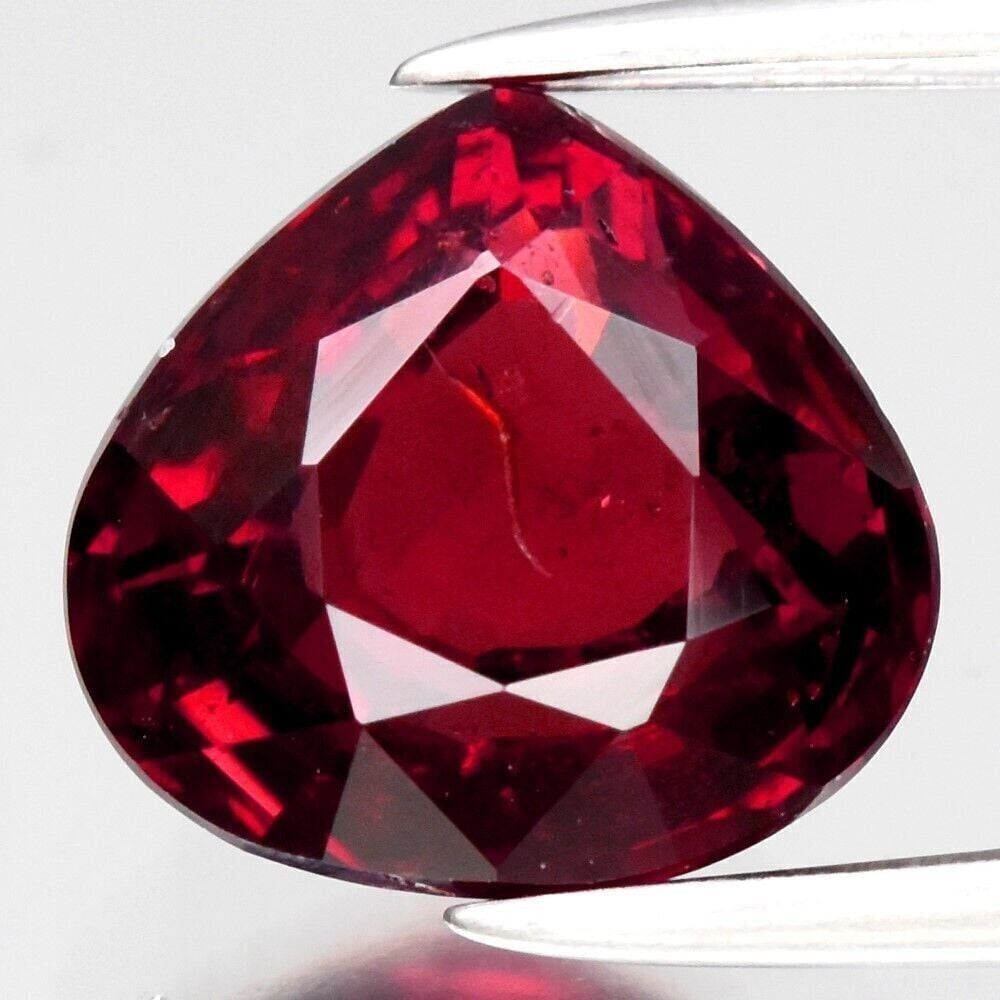 2.48ct 8.2x7.5mm Pear Natural Purplish Red Rhodolite Garnet Gemstone, Mozambique