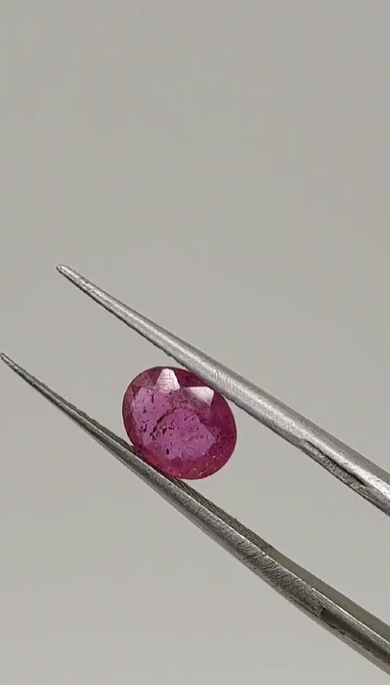 1.20ct 7.2x5.7mm Oval Natural Ruby ( Heated Glass Filling)