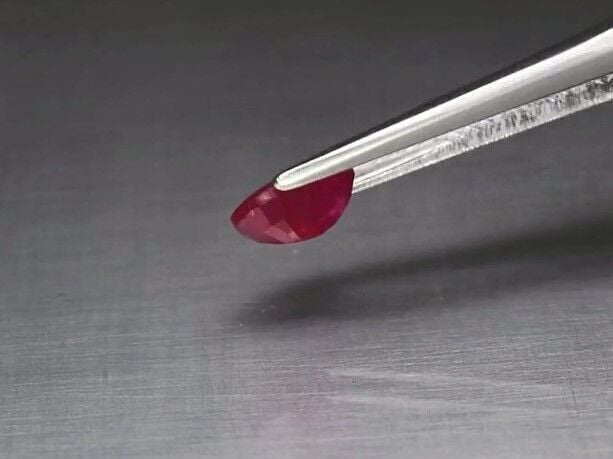 1.12ct 6.8x5.2mm Oval Purplish Red Ruby Unheated Tanzania