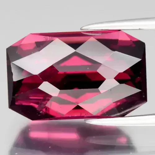 6.66ct 12.7x8mm Octagon Natural Purplish Pink Rhodolite Garnet Gemstone Tanzania