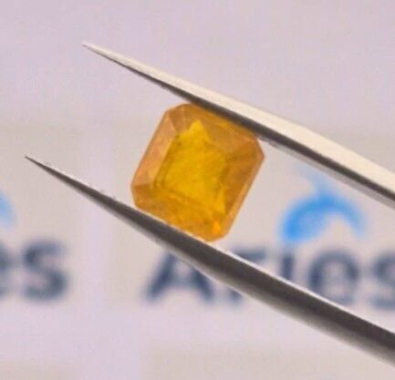 4.02ct 7.7x6.9mm Octagon Natural Yellow Sapphire ( Glass Filling)