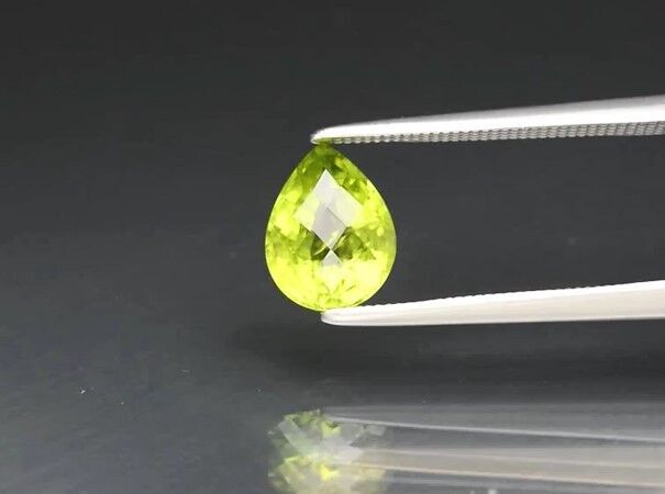 1.61ct 8.6x6.6mm Pear Natural Untreated Green Peridot, Myanmar