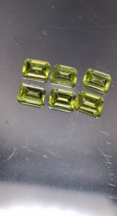 3.64ct 6x4mm Emerald Cut Natural Peridot Pakistan
