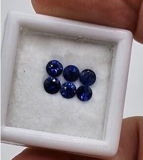 1.86ct tw. 6pcs Lot 4mm Round Natural Sapphire