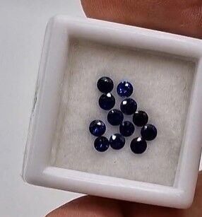 1.46ct tw. 12pcs Lot 2.9mm Round Natural Sapphire