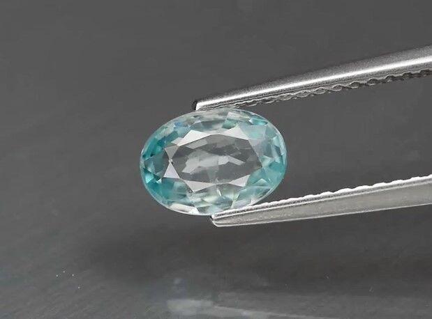 1.16ct 7.2x5.2mm VS Oval Natural Gentle Heat Greenish Blue Zircon, Cambodia