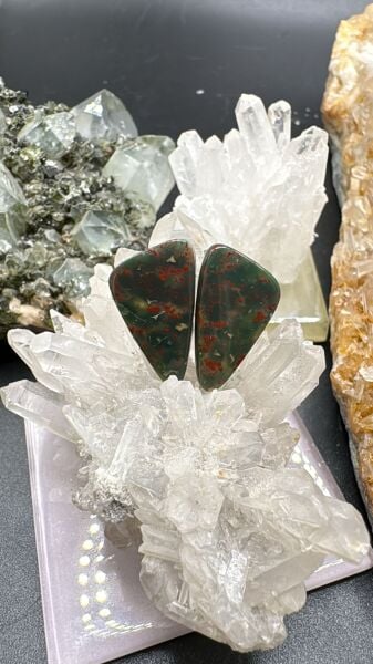 11.15ct 19.21x10.99mm Natural Blood Stone Pair