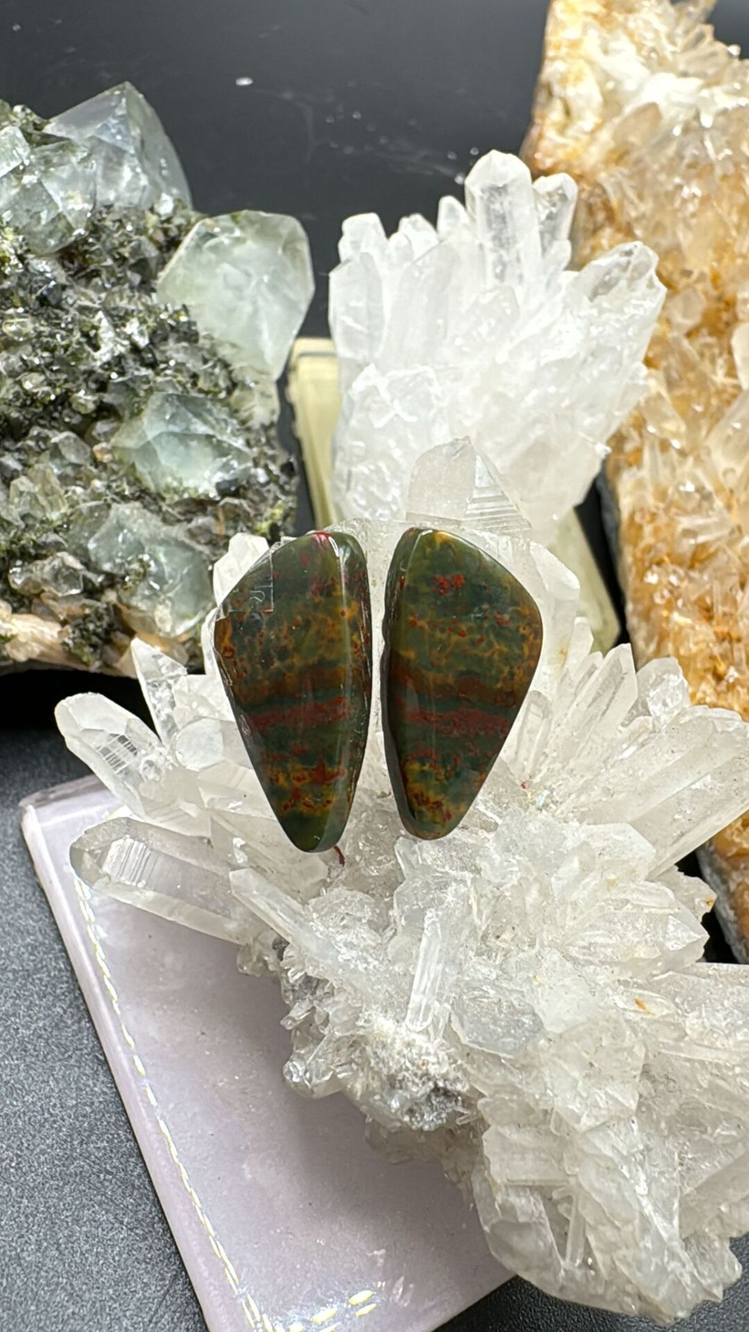 11.40ct 19.12x10.34mm Natural Blood Stone Pair