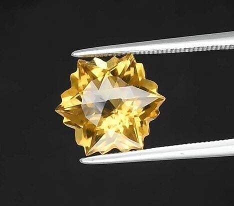 4.45ct 12.3x10.8mm VVS Snowflake Natural Yellow Citrine Gemstone, Brazil