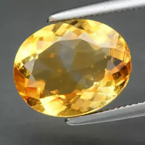 2.68ct 10x8mm VS Oval Natural Yellow Citrine Gemstone, Brazil