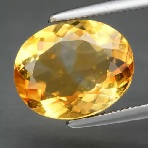 2.68ct 10x8mm VS Oval Natural Yellow Citrine Gemstone, Brazil