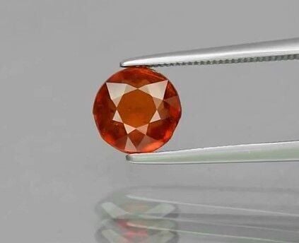 1.51ct 7mm Round Natural Orange Spessartite Garnet, Namibia