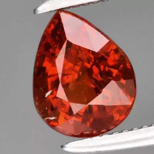 1.28ct 6.5x5.2mm Pear Natural Medium Orange Spessartite Garnet Gemstone, Namibia