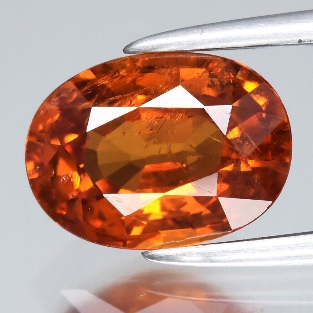 1.84ct 8x6mm Oval Natural Orange Spessartite Garnet Gemstone, Namibia